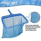 Ahomdoo Pool Cleaning Kit Professional Heavy Duty Leaf Skimmer Net, Deep Bag Rake & Wall Scrubber Brush, 4-Piece Pool Cleaning Equipment Set for Above Ground & Inground Pools (Pole Not Included)