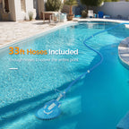 VINGLI Pool Vacuum Cleaner Automatic Sweeper Swimming Pool Creepy Crawler Vacuum with 33FT Hoses (Light Blue&White)
