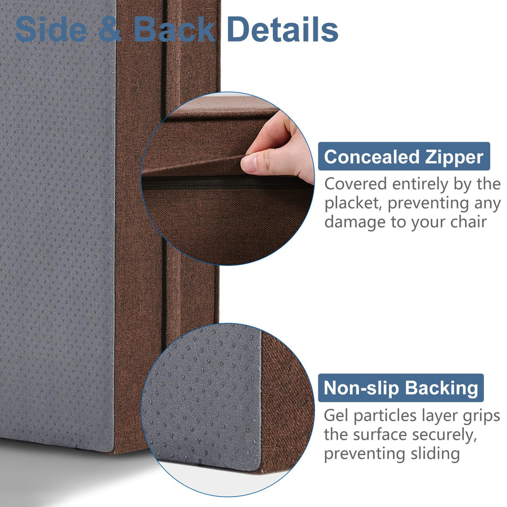 Shinnwa Gel Memory Foam Recliner Cushion for Elderly, Extra Large Seat Cushion, Dual-Layer Foam Chair Pad for Couch, Armchair, Wicker Chairs, Floor, 18 × 18 × 4in, Caramel