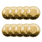 YJSD 10 Pieces Donald Trump 2024 Two Tone Gold Head Coin Silver Plated Commemorative Coin Keep America Great Challenge Coins Novelty Coin Political Gift