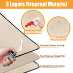 Amerbro Heat Resistant Mats for Countertop - Fireproof 16x20in Heat Resistant Mats for Air Fryer - Kitchen Countertop Protector for Air Fryer, Coffee Maker, Stand Mixer, Toaster, Oven 2PCS - Khaki