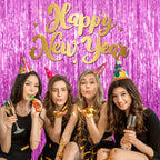5 Pack Foil Curtain Backdrop Metallic Tinsel Foil Fringe Curtains Photo Booth Props for Birthday Wedding Engagement Baby Shower Bachelorette Christmas Holiday Celebration Party Decorations