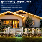 Christmas Icicle Lights Outdoor - 99ft 1216 LED 8 Modes Hanging Dripping Icicle String Lights with 228 Drops, Plug in Waterproof Timer Memory for Home Holiday Yard Wedding Party Indoor, Warm White