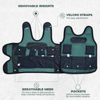 Weighted Vest For Kids - Adjustable Compression Vest - (Medium for Ages 5-9) Six Removable Weights Included - Breathable Snug Fit Design