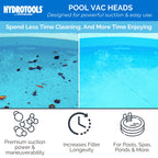 SWIMLINE HYDROTOOLS Manual Pool Vacuum Head Attachment For Inground & Above Ground Pools |Weighted Swimming Pool Vac Head Half Moon W/ Bristles| Swivel Hose 1-1/4 or 1-1/2’’| Clean Debris Corners