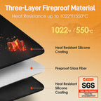 Amerbro Heat Resistant Mats for Countertop - Firproof 16x24 in Heat Resistant Mats for Air Fryer - Kitchen Countertop Protector for Air Fryer, Coffee Maker, Stand Mixer, Toaster, Oven 2PCS - Black