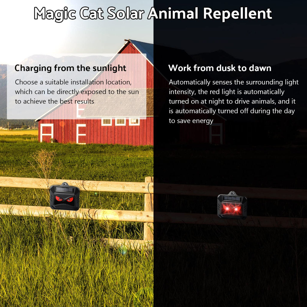 18 Pack Solar Control Light Nocturnal Animal Repeller Outdoor Animal Deterrent Devices Motion Activated Animal Repellent for Skunk Deer Coyote Fox Raccoon Cat Garden Yard Farm Chicken Coop