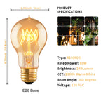 runquiz Warm Incandescent Light Bulbs 60 Watt,A19/A60 Vintage Style Edison Bulbs E26,Soft Yellow Light Bulbs,Amber Bulbs,Retro Light Bulb Old Fashioned,Halogen Dimmable Edison Bulb Squirrel Cage