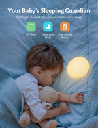 JolyWell Night Light for Kids, Baby Night Light with 7 Colors Changing Mode & Stepless Dimming, Nursery Night Light BPA Free,Rechargeable Egg Night Light for Breastfeeding 1h Timer & Touch Control