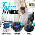 FORTEM Office Chair Cushion and Back Support for Office Chair, Lumbar Support Pillow, Memory Foam, Non Slip Sitting and Back Rest for Gaming, Car Seat Cushion, Chair Pad