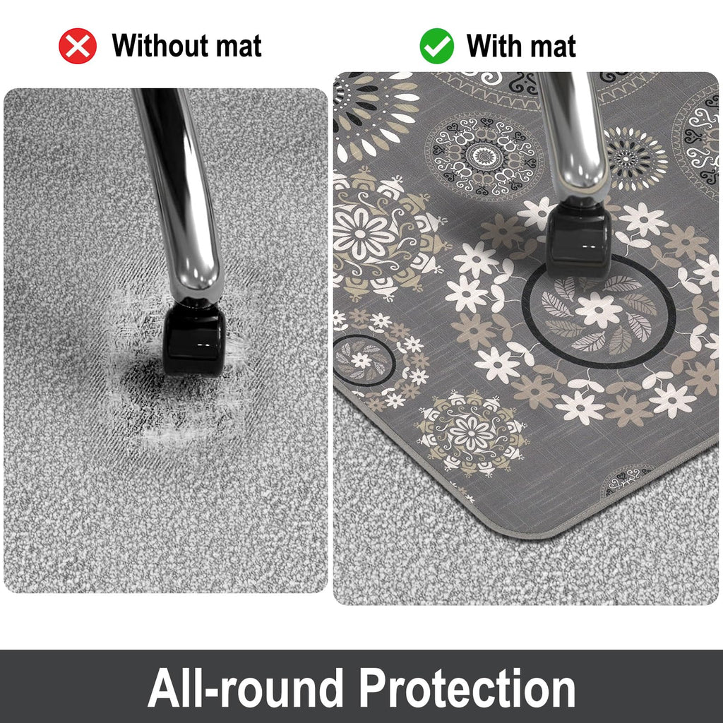 AiBOB Chair Mat for Carpeted Floors, Premium Quality Hard Material, Office Floor Mats for Computer Desk on Carpet, Easy Gride for Chairs, 36x48 Multi