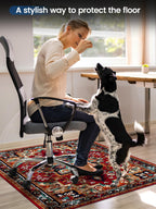 PROHALO Office Chair Mat for Hardwood Floor, 48"x60" Desk Chair Mat for Rolling Chairs, Non Slip Computer Chair Mat, Office Rug Mat for Office Home Hard Floor, Under Desk Mat for Gaming Chair-Deep Red