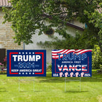 Trump Vance 2024 Yard Sign,18x12In Campaign Signs With H-Stakes Placard Sign For Outdoor Garden Lawn Parade Handheld Rally Decorations