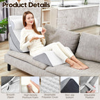 PIASHJOY 4pcs Wedge Pillow Set,Wedge Pillows for Back Pain Relief and Leg Pain,Wedge Pillow for Acid Reflux Relief and Anti-snoring.