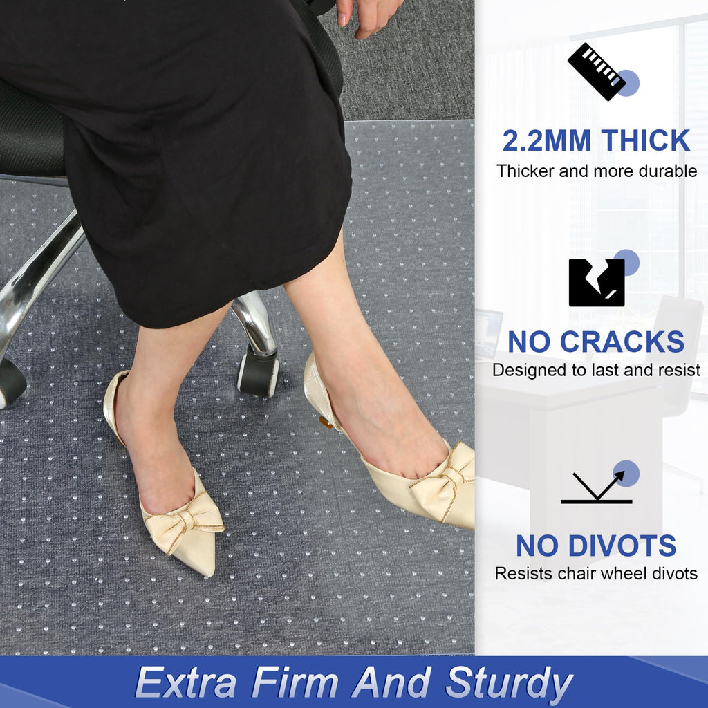 Office Chair Mat for Carpet, Clear Chair Mat with Studs for Low Pile Carpeted Floors, Transparent Thick and Sturdy Carpet Floor Protector for Desk Chair on Office, Home, Gaming - 30"x48"Rectangle