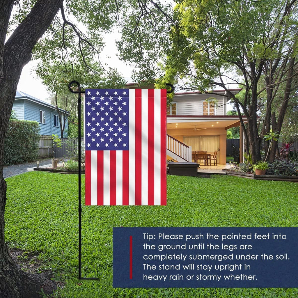 YEAHOME 2PC Garden Flag Stand Holder, Metal Premium Yard Flag Holder Weather-Proof, Powder-Coated Flagpole, Christmas Garden Flag, Winter Garden Flag, American Flag, Outdoor Garden Decor Decoration