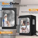 Tehanld 2 Person Portable Steam Sauna for Home, Extra Large Sauna Tent, Upgraded 2 Steamer, 2 Foldable Chair & Remote Control, Black