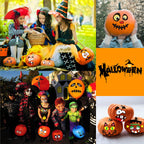 Halloween Pumpkin Stickers, Jake-O Lamp Surface Pumpkins Decorating Kit for Pumpkins and Squash, 60 Cute Emoticon Craft Party Favor, Creative Games Gifts for Halloween Party Supplies