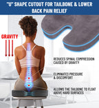 Everlasting Comfort Memory Foam Seat Cushions for Office Chairs - Sciatica & Tailbone Pain Relief Cushion - Car Seat & Office Chair Cushion - Ergonomic Office Desk Accessories for Comfort