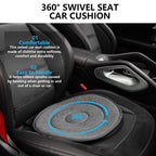 Autotechnx Soft 360 Rotating Seat Cushion for Car Non Slip Swivel Seat Cushion for Car for Elderly Support Gray Office Chair Comfortable Ergonomic Design Odorless Rotating Car Seat 360 for Pregnant