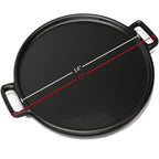 Cast Iron Pizza Pan - 14-Inch Baking Pan for Oven, Stovetop, Grill, or Campfires - Durable, Even-Heating, Versatile Cast Iron Griddle by Home-Complete