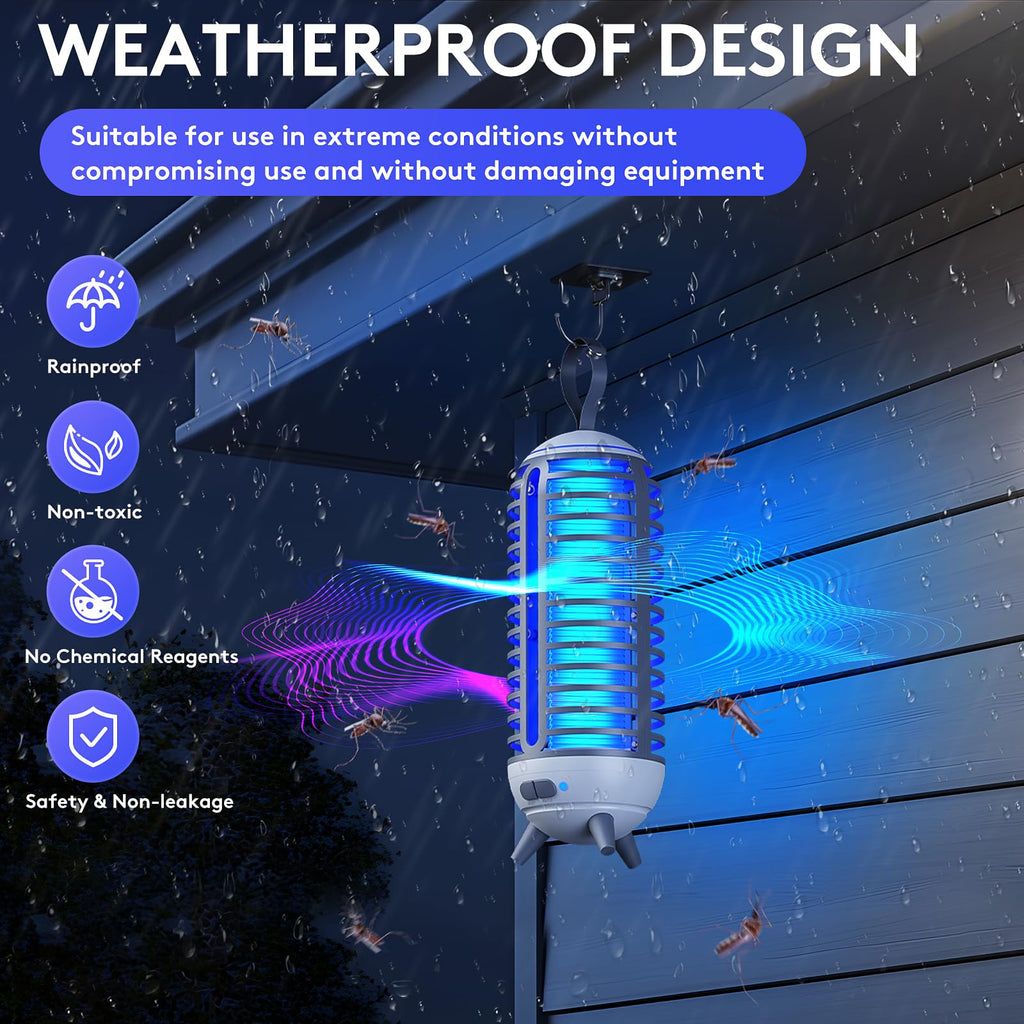 METERO Bug Zapper, Mosquito Zapper Led Light 2 in 1 for Outdoor and Indoor, Wireless Electric Bug Zappers Battery Powered Rechargeable, Insect Fly Traps Fly Zapper for Home Backyard Camping Patio