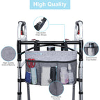 Dotday Walker Bag with Cooler Bag, Water Resistant Storage Bag Walker Accessories with Temperature Controlled Pocket for Seniors, Walker Bag Fit for Walkers, Rollator, Wheelchair & Scooters-Grey
