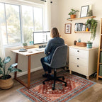 Office Chair Mat for Hardwood Floor & Tile Floor,36"X 48" Heavy Duty Desk Chair Mat for Hard Floors, Under Desk Rug for Rolling Computer Chair,Anti Slip,Low Pile Carpet Floor Protector-Brown Red