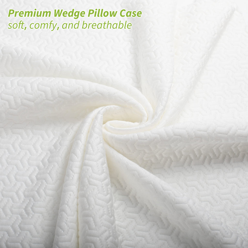 MEOVEN Wedge Pillow Cover for 24x24x12 Bed Wedge Pillow, Hypoallergenic, Replacement Wedge Pillow Case Cover with Zipper & Pockets