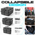 FORTEM Trunk Organizer For SUV Car Trunk Organizer, Foldable Storage, Car Accessories for Women Men, Collapsible Bag, Perfect Christmas Gifts, 600D Oxford, Non Slip Bottom, Straps, Soft Cover (50L)