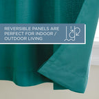 TOWN & COUNTRY BASICS Cabana Solid Heavyweight Indoor Outdoor Curtains, Light Filtering Opacity with Grommet Top, Water Repellent, 2-Pack Set, 54"x108", Dark Teal
