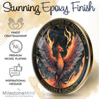 MilestoneMint Phoenix Sobriety Coin | AA Chip Medallion Gift Set with Coin Capsule, Display Stand & Card for Sober Men & Women in Recovery | Sobriety Gifts for Anniversary Month & Year