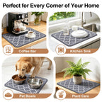 WISELIFE Dish Drying Mat Super Absorbent Drying Mat Large Dish Drying Mats for Kitchen Counter Easy Clean Dish Mat Kitchen Drying Mat15"x 18" Stylish Grey