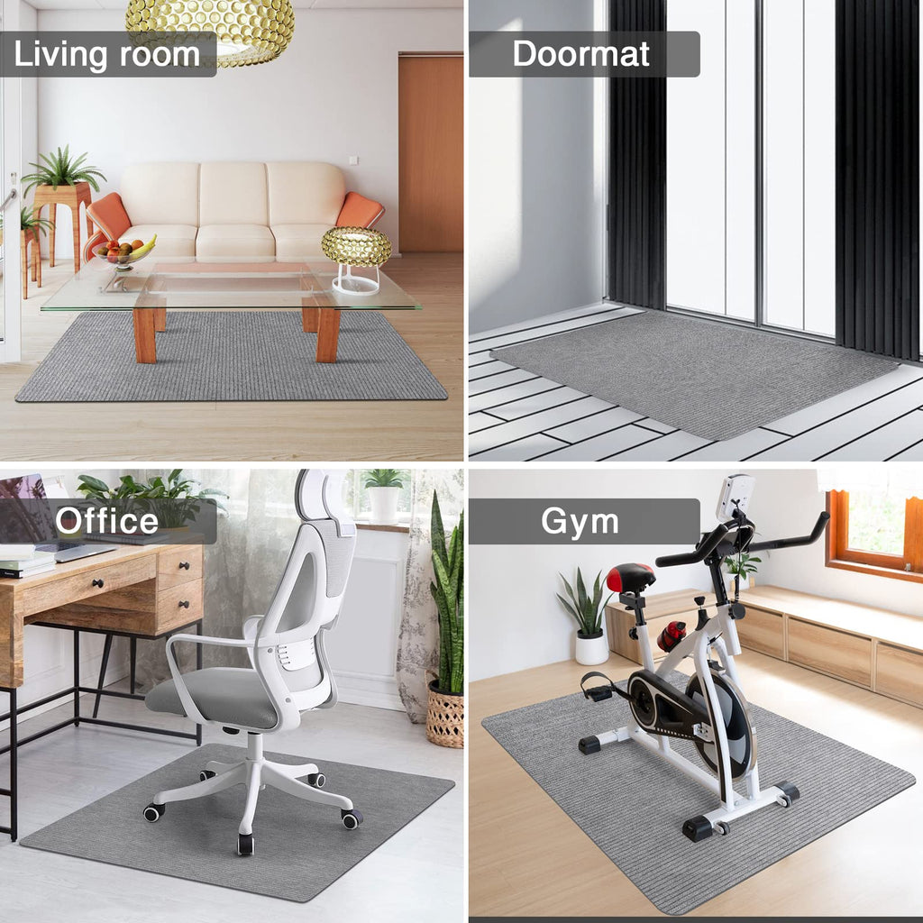 Placoot Desk Chair Mat for Hardwood Floor Corduroy Surface 1/6" Thick 55"x35" Office Chair Mat for Rolling Chairs-100% Large Anti-Slip Backing Under Desk Low-Pile Office Rug Floor Mat