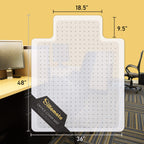 Sillamate 36'' x 48'' Office Chair Mat for Carpeted Floors, Flat Packed, Easy Lay Flat, Heavy Duty Floor Mat,Eco-Friendly Series Studded Carpet Desk Chair Mats (36X48X2PCS)