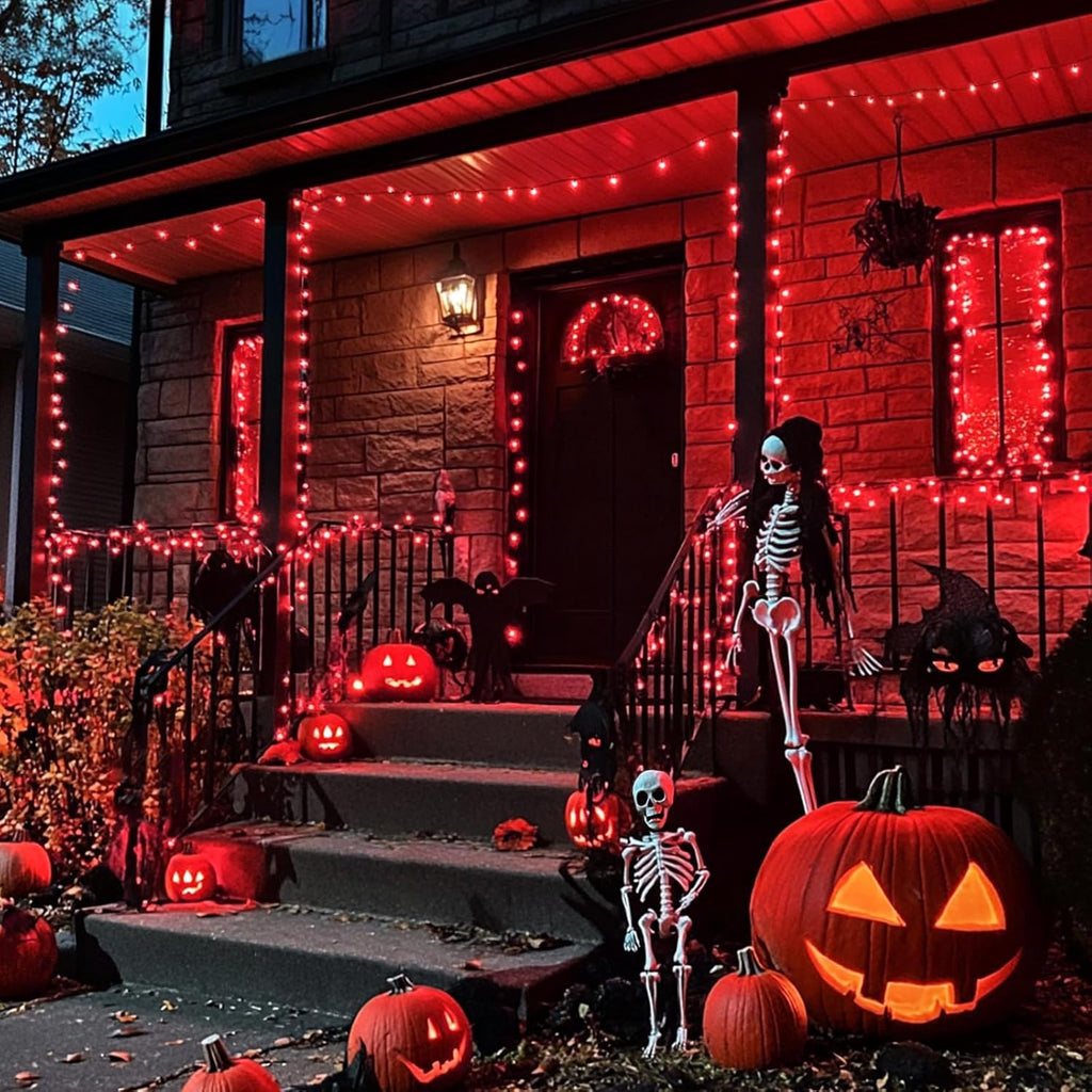 JMEXSUSS 250 LED Red Halloween String Lights with 8 Modes, 91.5ft Expandable Halloween Lights Outdoor Waterproof, Red Christmas Lights Indoor for Tree Patio Bedroom Party Holiday Decorations