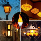 OHLGT E12 Flame Bulbs 8 Packs, 3 Mode LED Candelabra Flame Light Bulb 2.0 Watt Warm White Chandelier Flame Bulbs,1800k Candle Light Bulbs, Flame Tip for Christmas Party Decorations