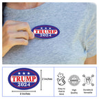 Trump 2024 Oval Shaped Stickers - Express Your Patriotism with Premium Stickers - Make America Great Again - Decals for Laptops, & Water Bottle (1 Roll – 250 Stickers)