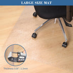 Clear Chair Mat, TYDLE 50" x 65" Large Office Chair Mat for Hard Floor, Vinyl Chair Mat for Gaming Chairs, Slip Resistant Floor Protector Rolling Computer Desk Mat for Hardwood Floor, Clear