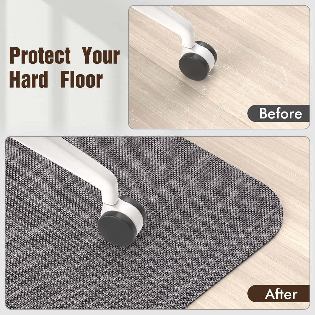 Blvornl Office Chair Mat for Hardwood Floor, 47.2" x 60" Desk Chair Mat for Hard Wood and Tile Floor, Large Anti-Slip Hard Floor Protector Rolling Chair Mat, PVC Mat Desk Rug for Office, Dark Grey