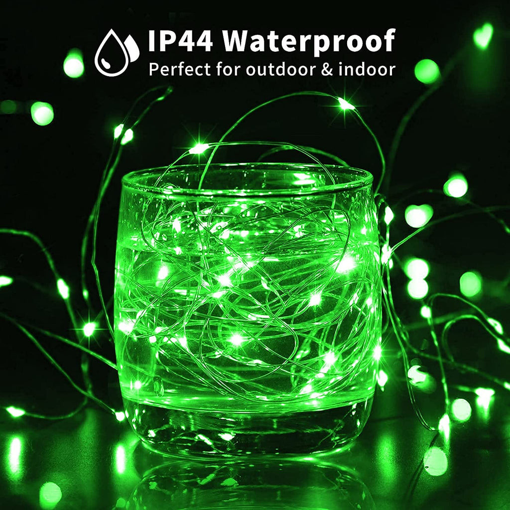 JMEXSUSS 2 Pack Green Fairy Lights Battery Operated, Total 400 LED 132ft Halloween String Lights with Remote, 8 Modes Green Christmas Lights for Bedroom St Patricks Day Halloween Decorations