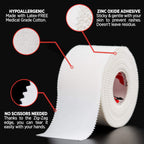 White Athletic Tape Extremely Strong: 8 Rolls + 2 Finger Tape. Easy to Apply & No Sticky Residue. Sports Tape for Boxing, Football, BJJ, Climbing. Enhance Wrist, Ankle & Hand Protection Now