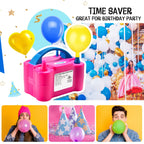 Electric Air Balloon Pump, AGPTEK 110V 600W Rose Red Portable Dual Nozzle Inflator/Blower for Party Decoration
