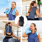 Small Microfiber Gym Towels for Men and Women Active Sports (32" L x 16''W)-Lightweight Quick Dry Gym Towel for Sweat-Workout Towels Ideal for Yoga, Camping, Running, and Outdoor Activities