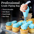 Prestee 100 Anti Burst Disposable Piping Bags, 12" - Pastry Bags, Icing Piping Bags, Tipless Piping Bags, Frosting Bags, Piping Bag, Cake Decorating Bags, Christmas Holiday Cake and Cookie Decoration