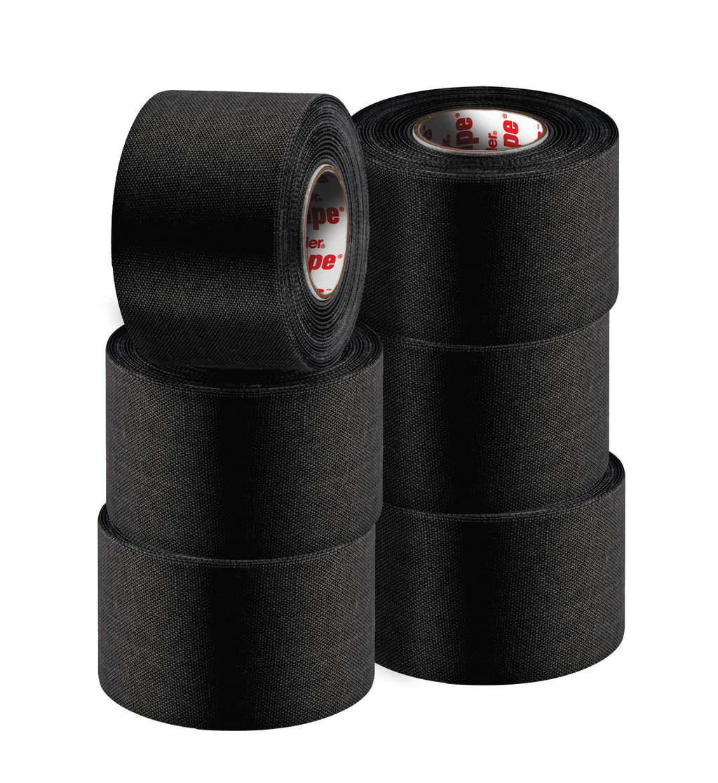 MUELLER Sports Medicine MTape Rolls To Go, Quality Athletic Tape, Easy to Tear for Fast & Effective Taping, 1.5" x 10 Yards Per Roll, 6 Rolls, Black