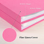 Mublalbum 12x12 Inch DIY Scrapbook Photo Album with 20 Plastic Sleeves 40 Pages Linen Cover 3 Ring Folder Binder for Wedding Baby Family and DIY Projects (Pink)