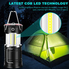 4 Pack Camping Lanterns Camping Accessories USB Rechargeable and Battery Powered 2-in-1 LED Lanterns, Hurricane Lights with Flashlight and Magnet Base for Camping, Hiking, Emergency