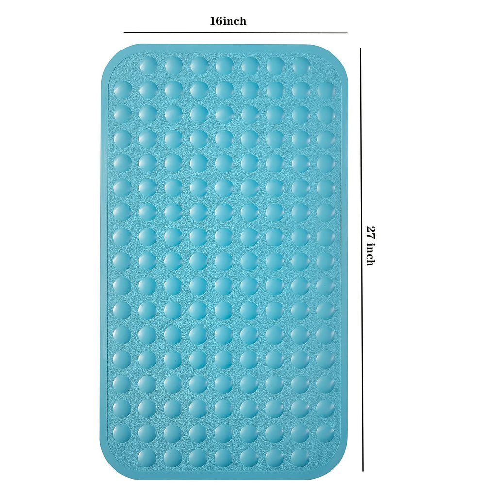 Yanzifly Bathtub Mat Non Slip Bath Mat for Tub Silicone Soft & Safe, Bath Tub Mat Non Slip Shower Mats, Suction Cups Bath Tub Anti Slip Matt for Kids Elderly Non Toxic, Machine Washable- Blue