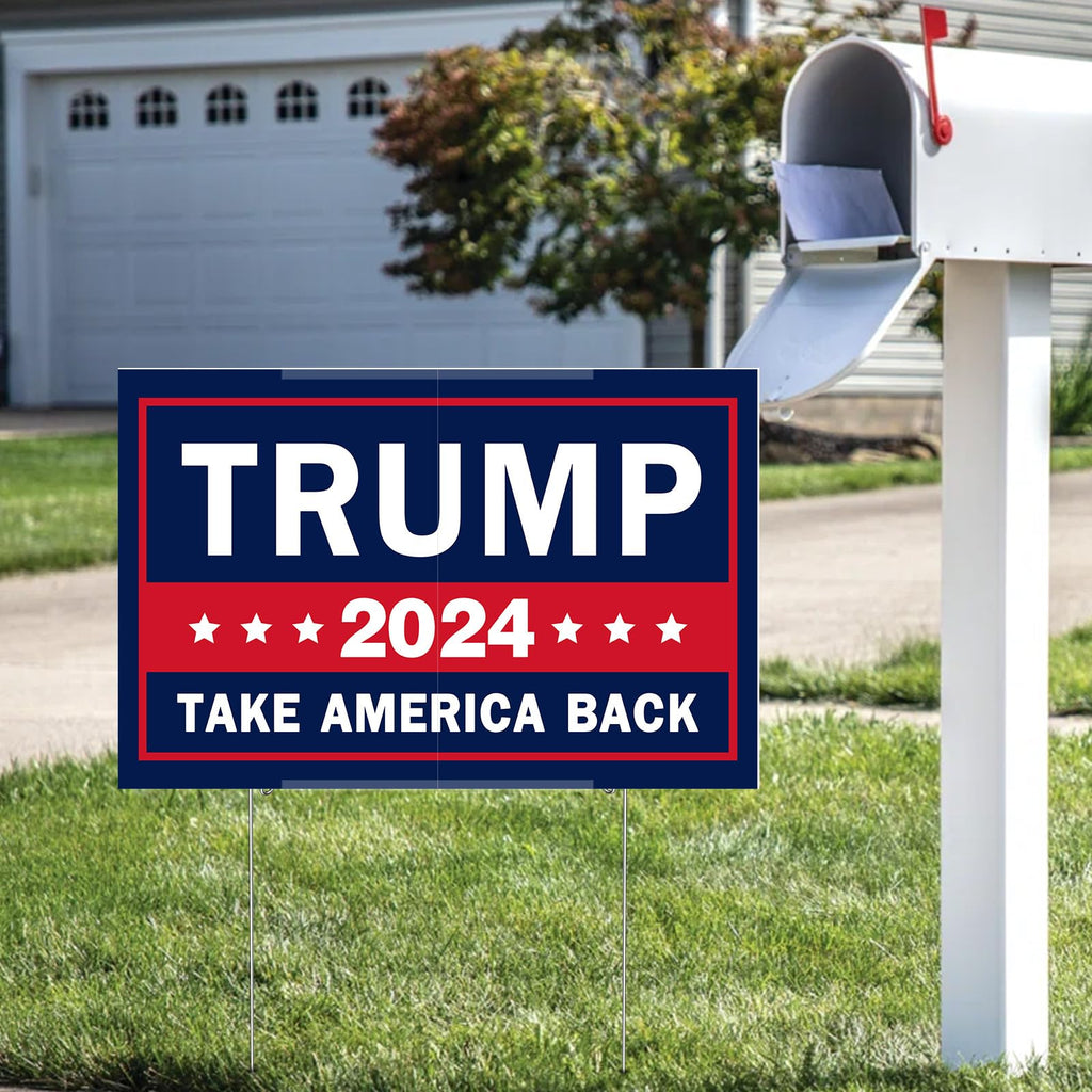 Large Trump 2024 Yard Sign Double-Sided Fade-Resistant Perfect for Lawn Street Campaign Rally - 26" x 17"